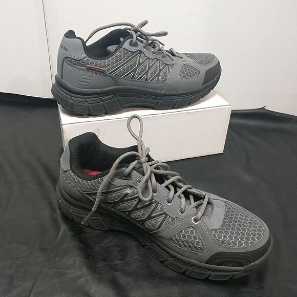 Skechers Work Men's SZ 8 Relaxed Fit: 77084 Work Shoe Gray - Picture 1 of 8